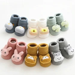 Winter Autumn Cartoon Newborn Baby Socks For Girl Boys Rabbit Bear Anti Slip Soft Warm Toddler Indoor Floor Socks For Kids