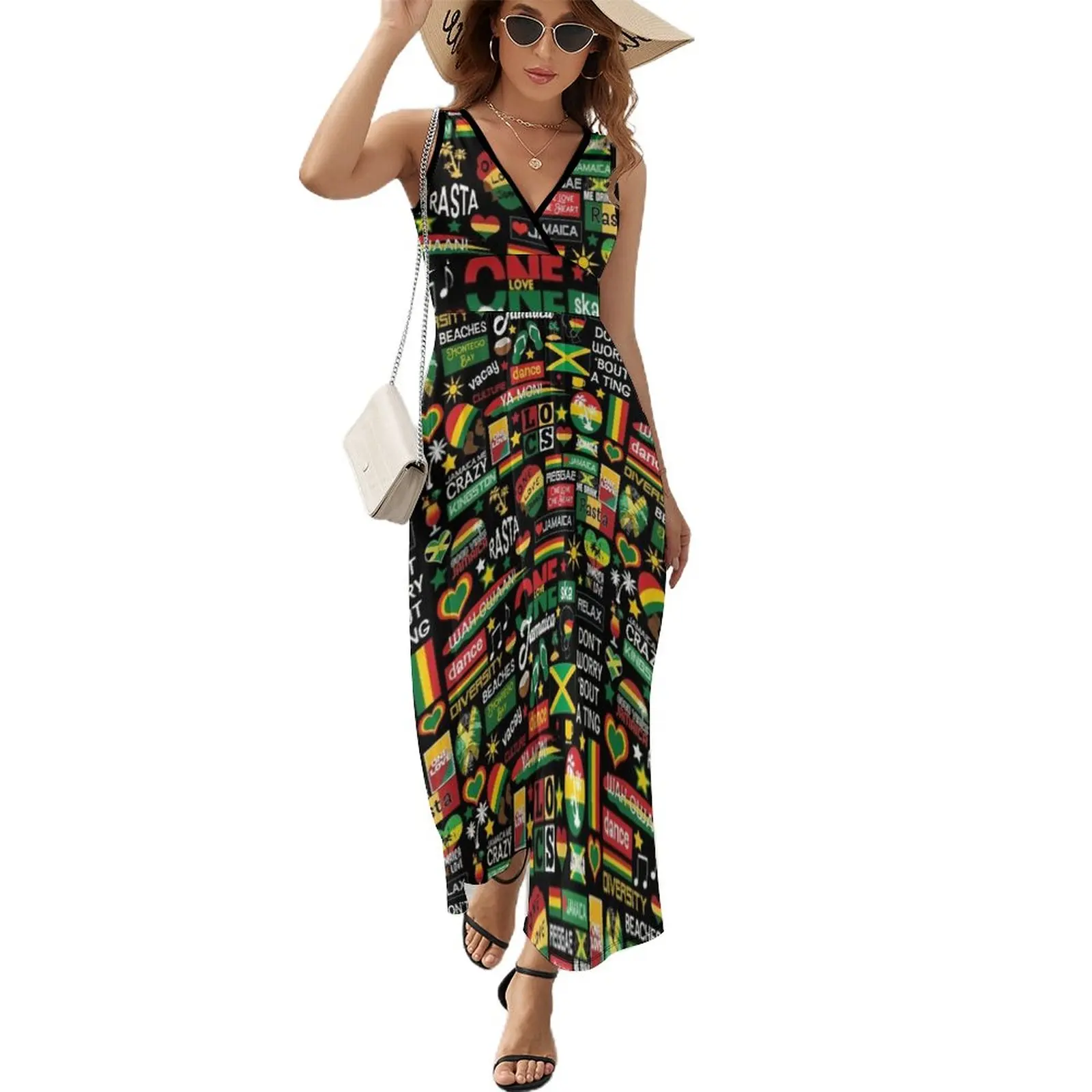 

Jamaica One Love Culture Pattern Sleeveless Dress woman dress Woman clothing Aesthetic clothing women's summer jumpsuit