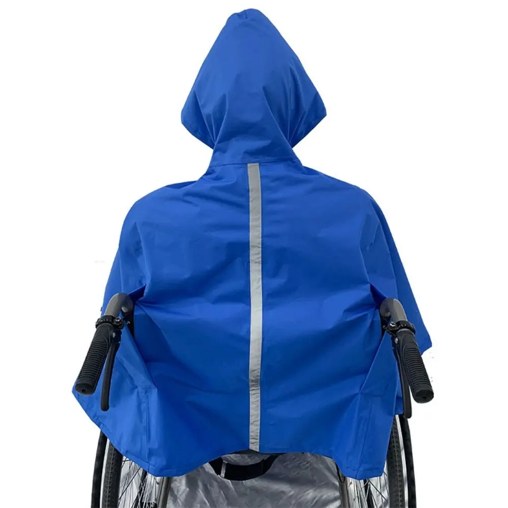 Lightweight Wheelchair Waterproof Poncho Tear-resistant Reusable Wheelchair Raincoat with Hood Packable