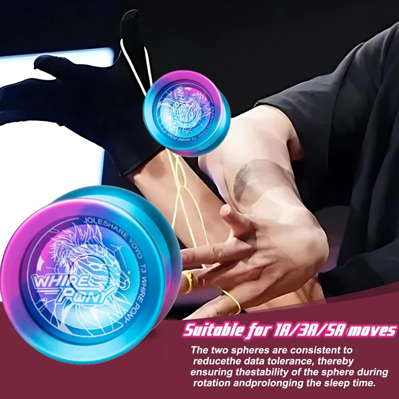 LESHARE Professional Responsive Yo-Yo Magic Yoyo Set With Replaceable Bearings And Gloves For Kids Beginners, With 5 Rope