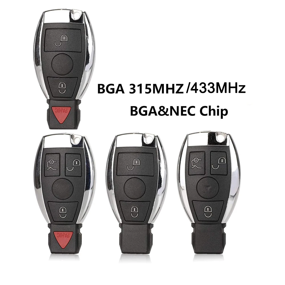 Suitable For Mercedes Benz 2-key, 3-key, 4-point BGA Remote Control Car Key 315 Frequency 433 Frequency Shell