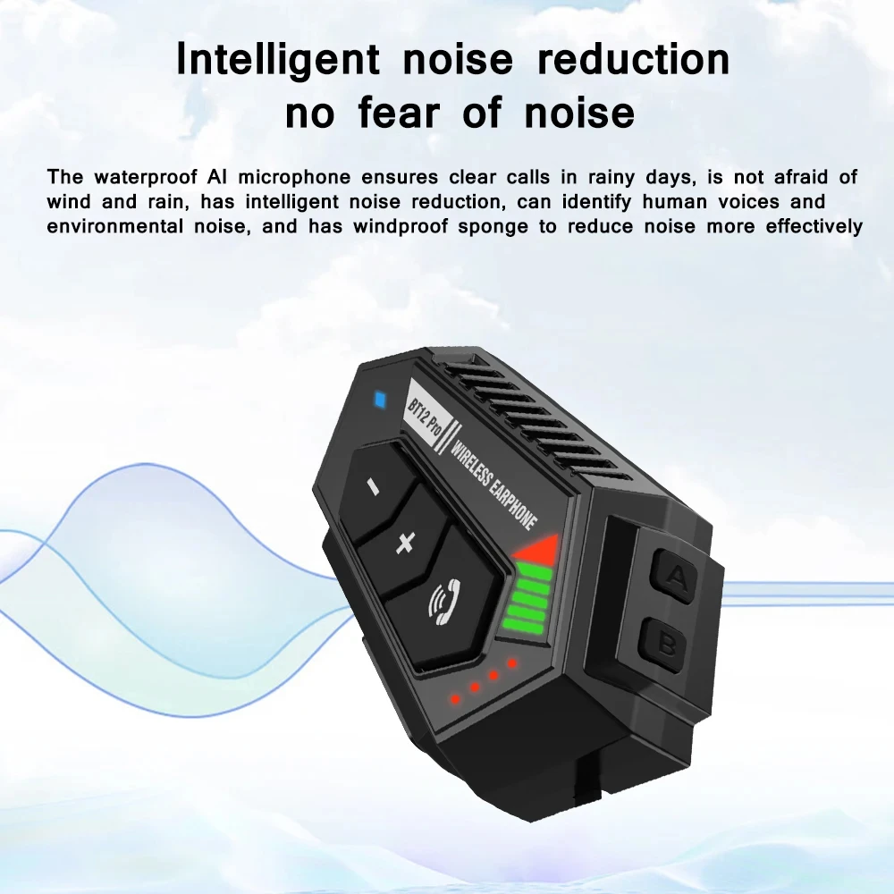 

New Motorcycle Helmet Headset Bluetooth 5.3 EDR Wireless Headphones Earphones IP6 Waterproof Noise Reduction Voice Control