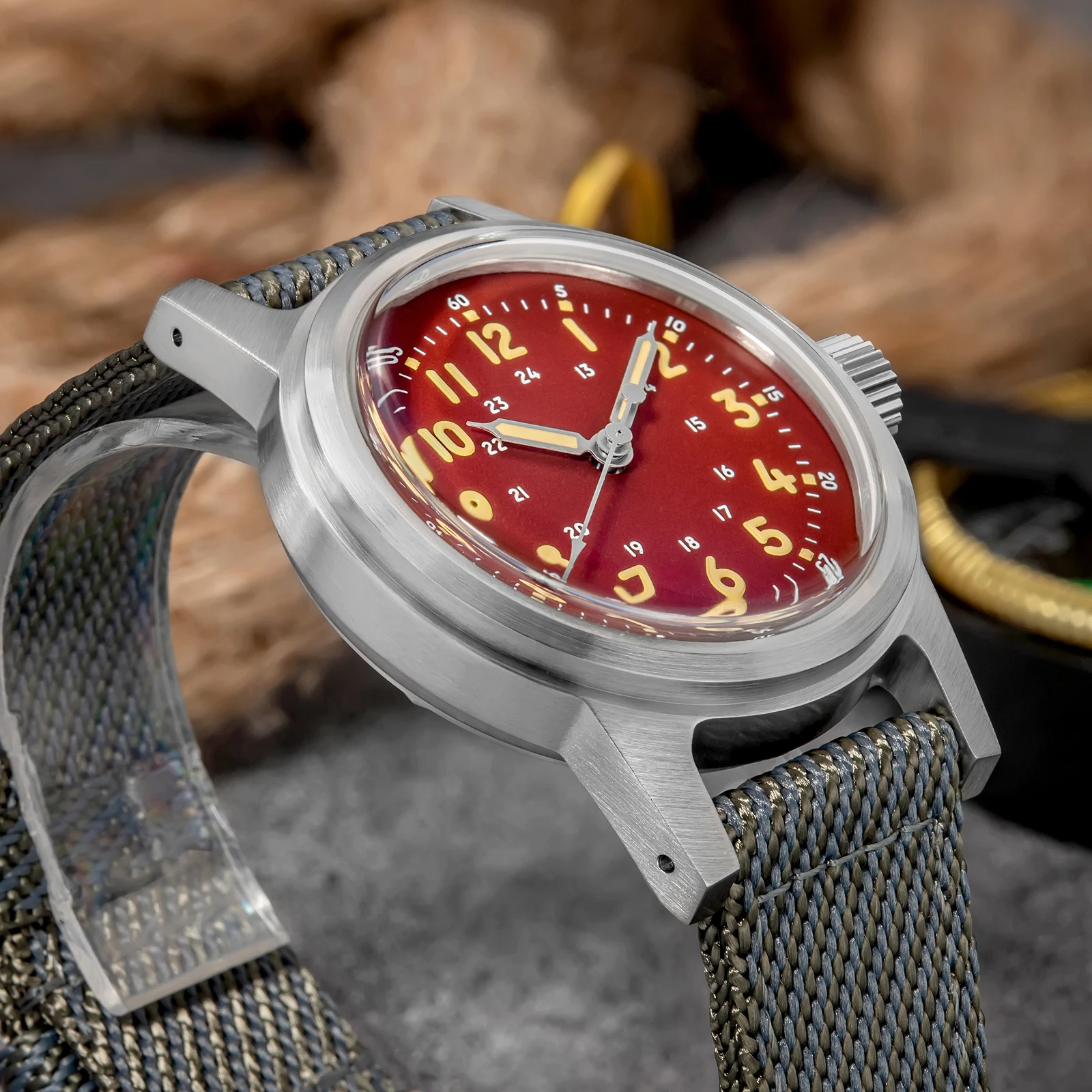 ADDIESDIVE Homem Relógios De Luxo Mecânica NH35 Novo 36mm Dome Bubble Mirror Vidro Retro C3 Luminous 20Bar Relógio Mergulhador À Prova D' Água