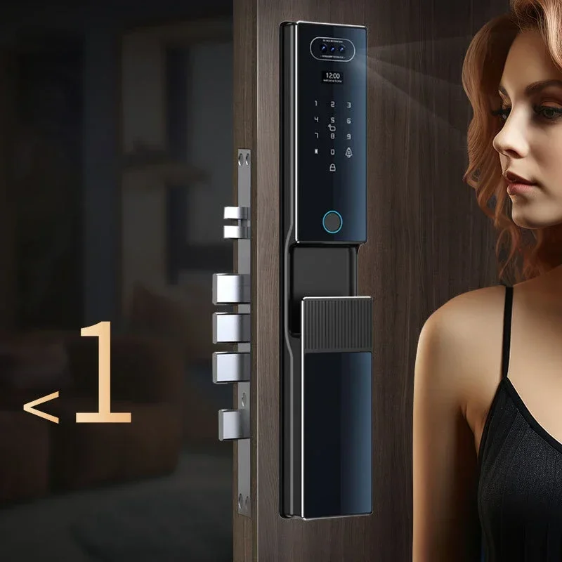 V80 3D Face Recognition Smart Door Lock Fingerprint Password IC Card WIFI APP Remote Control Home Security Gate Electronic Lock