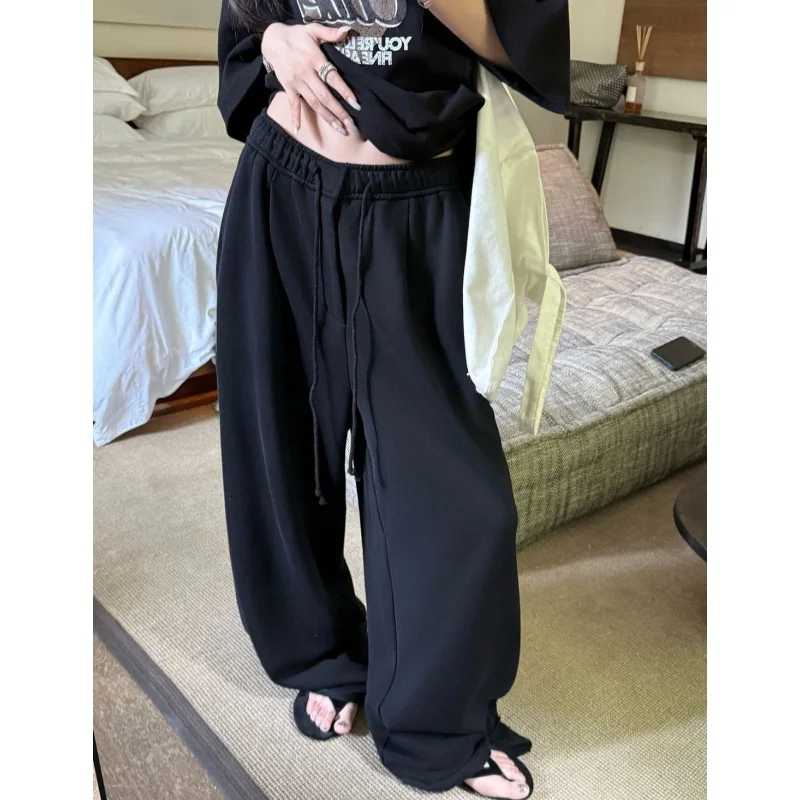 

Loose Wide Leg Casual Pants Men's plus Size 300 Pou Lazy Sle Autumn Winter New Loose Match All Straight Tube Pants