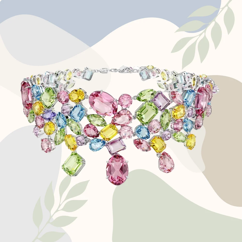 

2025 New Gema Gorgeous Bright Palace Style Colorful Crystal Necklace Women's Accessories Romantic Birthday Gift