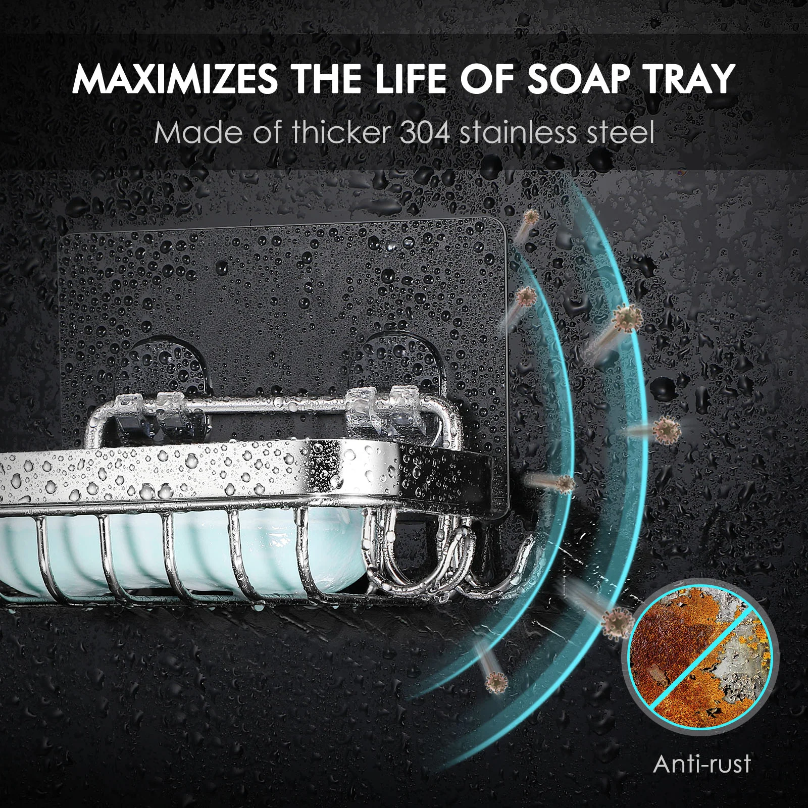 

Клейкая лента, подвесной держатель для душа, настенный лоток из нержавеющей стали