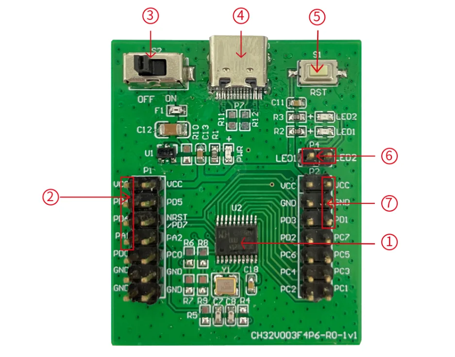CH32V203 Entwicklungsboard CH32V003 Verbessertes RISC-V MCU-Evaluierungskit mit geringem Stromverbrauch – Detail 6