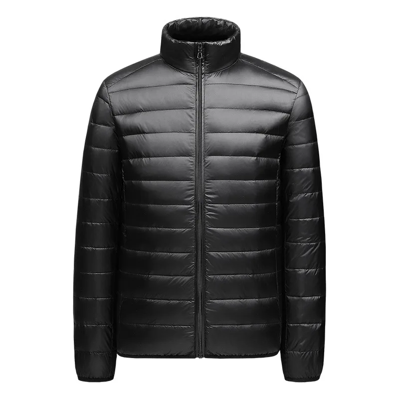 Winter New Men\'s Fashionable Standing Collar Solid Color Lightweight Down Jacket