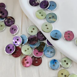 10MM Natural Shell Buttons Of Clothing High Quality Luxury Colorful 2-Holes Button Mother Of Pearl Sewing Accessories 10Pcs