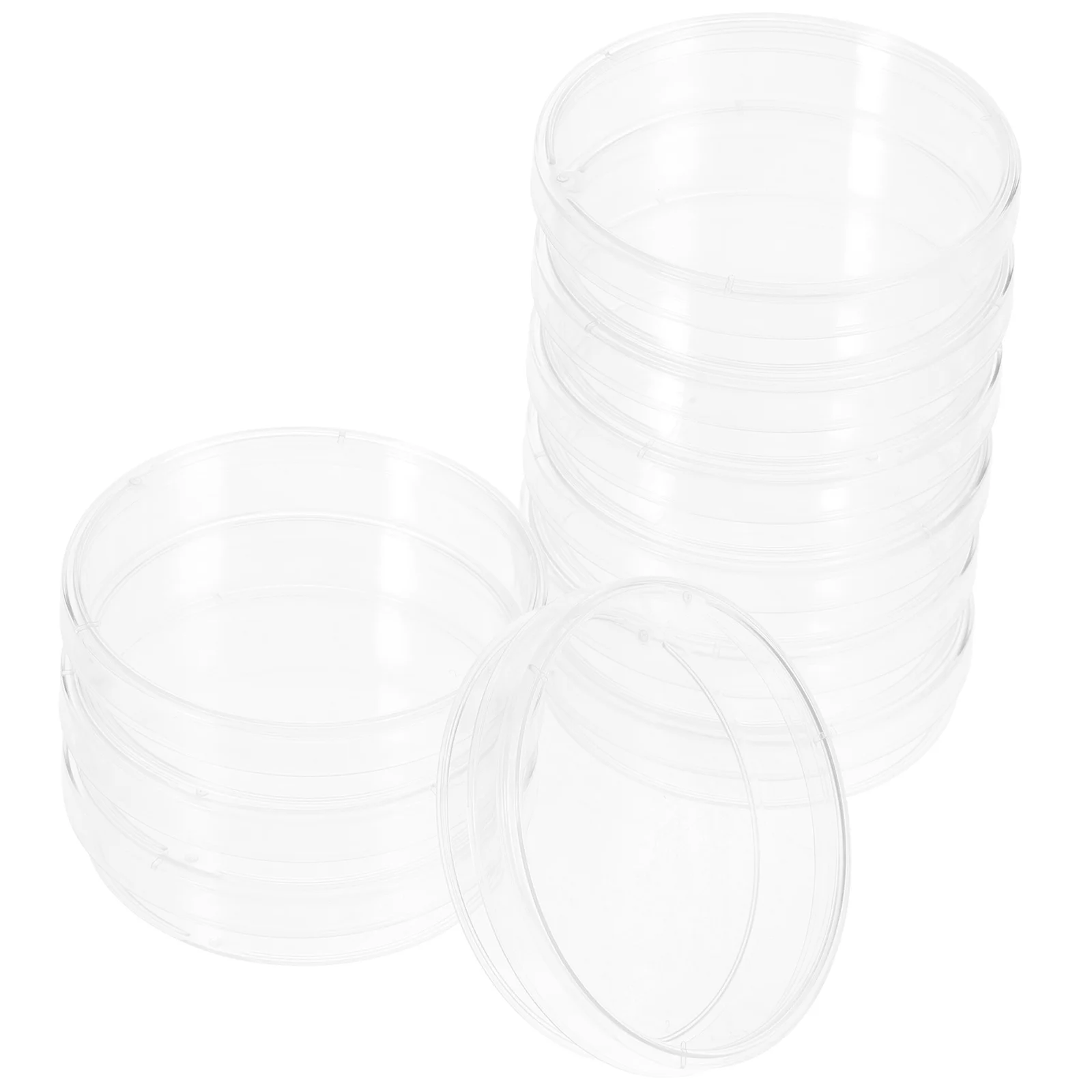 

10pcs 6Cm Culture Dishes Clear Round Lab Tray Lid Wear Resistant Plastic For Science Experiments Agar Cell Plates Laboratory