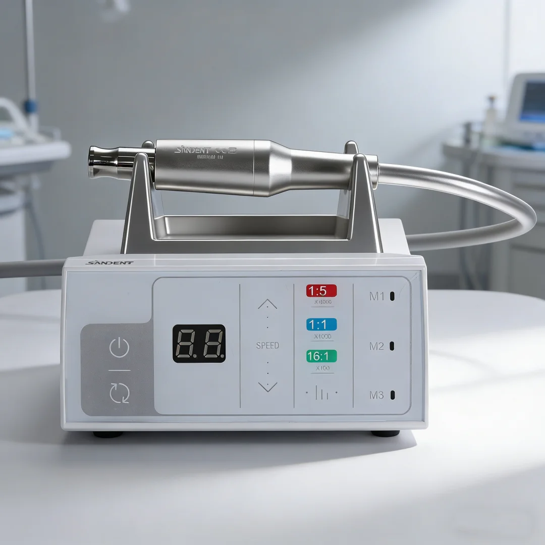 SANDENT Dental Brushless Electric Micro Motor LED 4 Holes Micromotor Fit 1:1 1:5 16:1 Handpiece E-type DTA