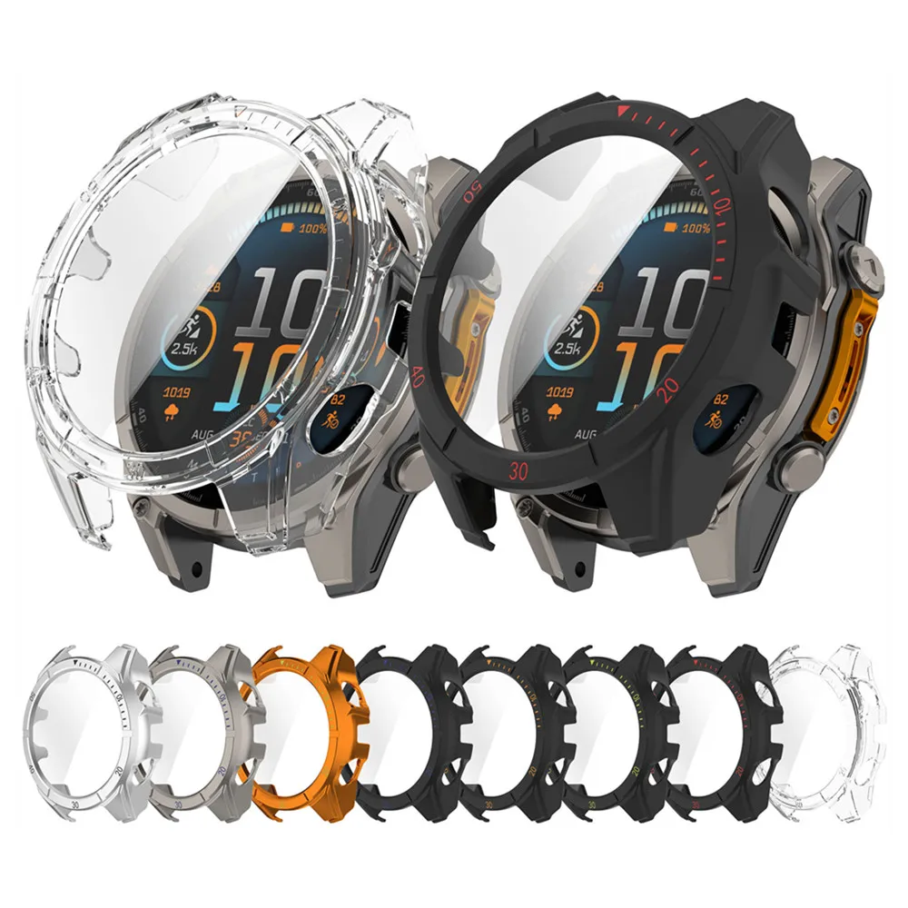 PC Cover + Tempered Glass Film For Garmin fenix 8 9 Full Coverage Shell Case