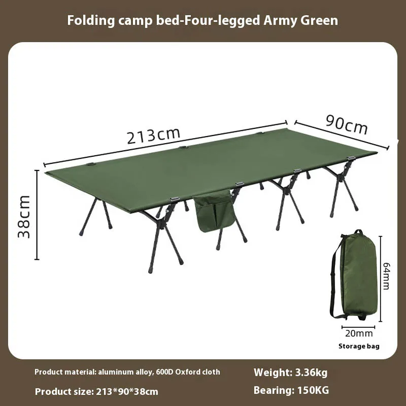 LohasCamping Campingbed 90cm verbreed ultralicht draagbaar hoog-laag dubbel doel opklapbaar bed backpacken wandelen slaapbed