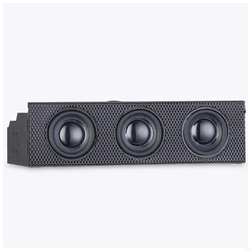 Y4QF 스테레오 서라운드 스피커 PC 전면 패널 컴퓨터를위한 케이스 연결 미니 마이크 음악 라우드 스피커 채널 액세서