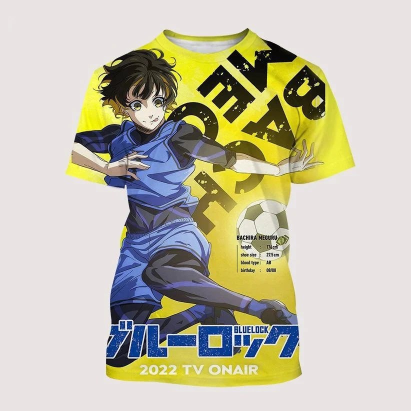 Hot Sale Anime Blue Lock 3D Printed Men/Women Children Jersey Fashion Harajuku Style Football T-shirt Oversized Short Sleeve Top