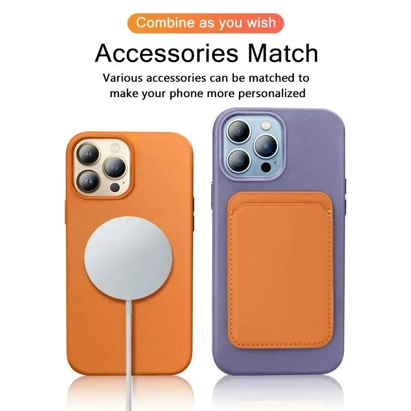Skórzane etui MagSafe do Apple iPhone 18 17 Pro Max 16 13 14 15, oryginalny, oficjalny styl, magnetyczny pokrowiec na telefon. — zdjęcie produktu 3