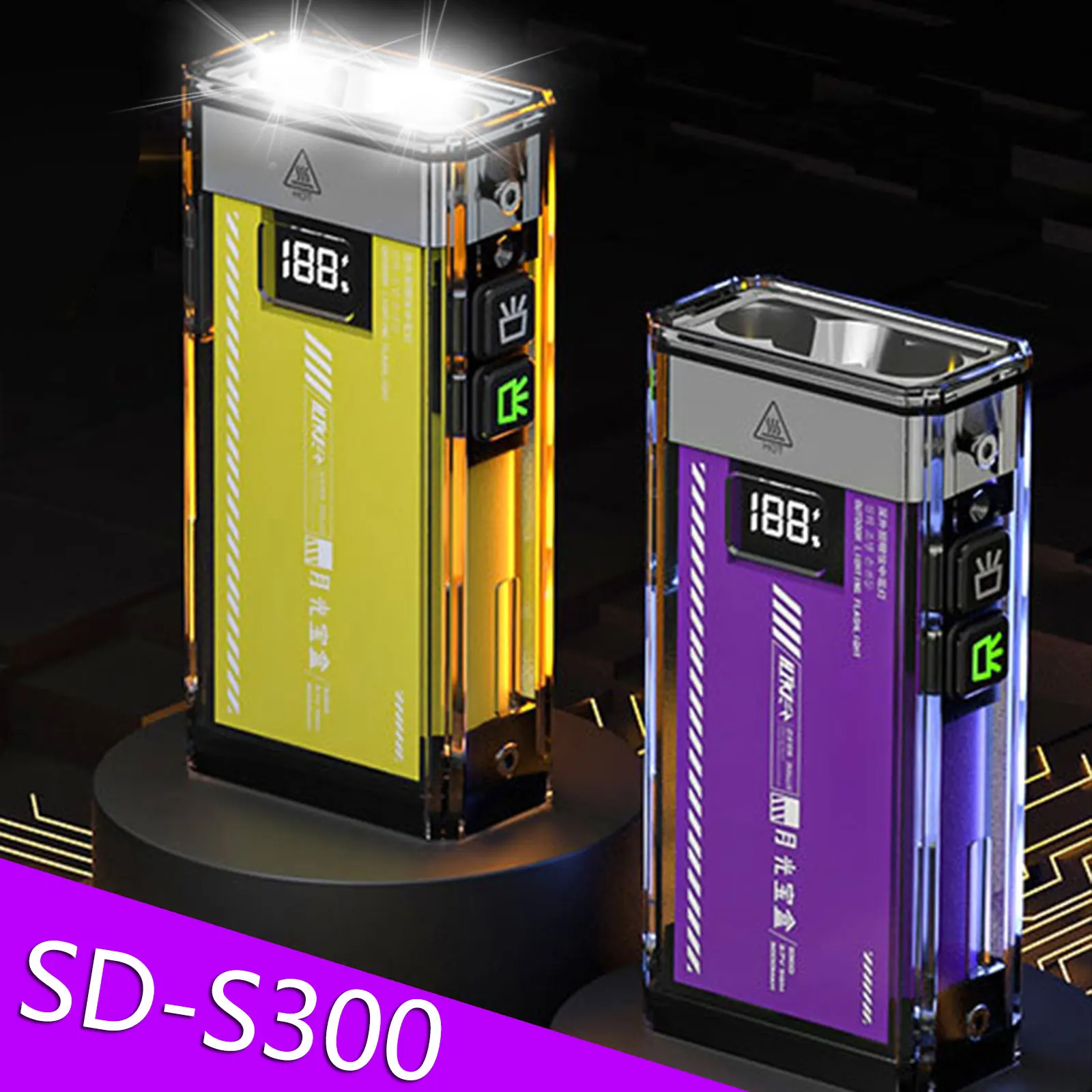 

Multifunctional Flashlight for Outdoor Maintenance Floodlight with Magnet Digital Display Multi Light Source Lighting Flashlight