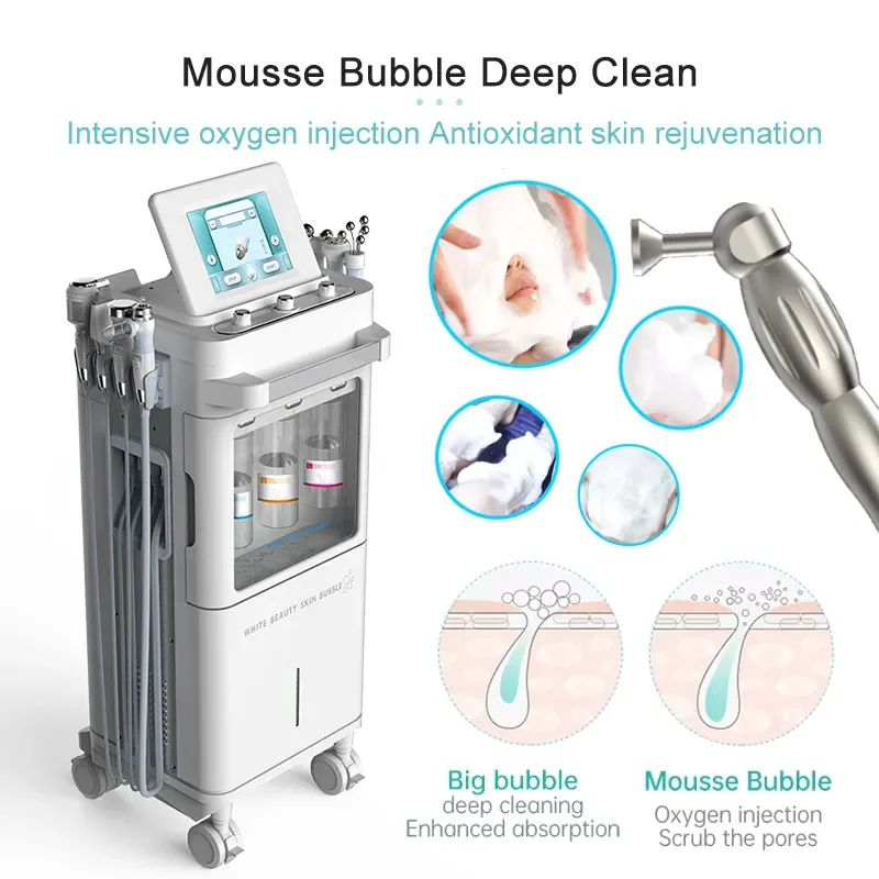 Multi-function Microdermoabrasion Facial Machine 9 In1 Skin Care Cleansing Water Grinding H2O2 Bubble Hydra Machine Beauty