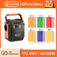 FF Flashfish 200W Portable Power Station 172.8Wh Solar Generator Battery 230V AC Outlets Power Bank with LED for Solar Panel RV