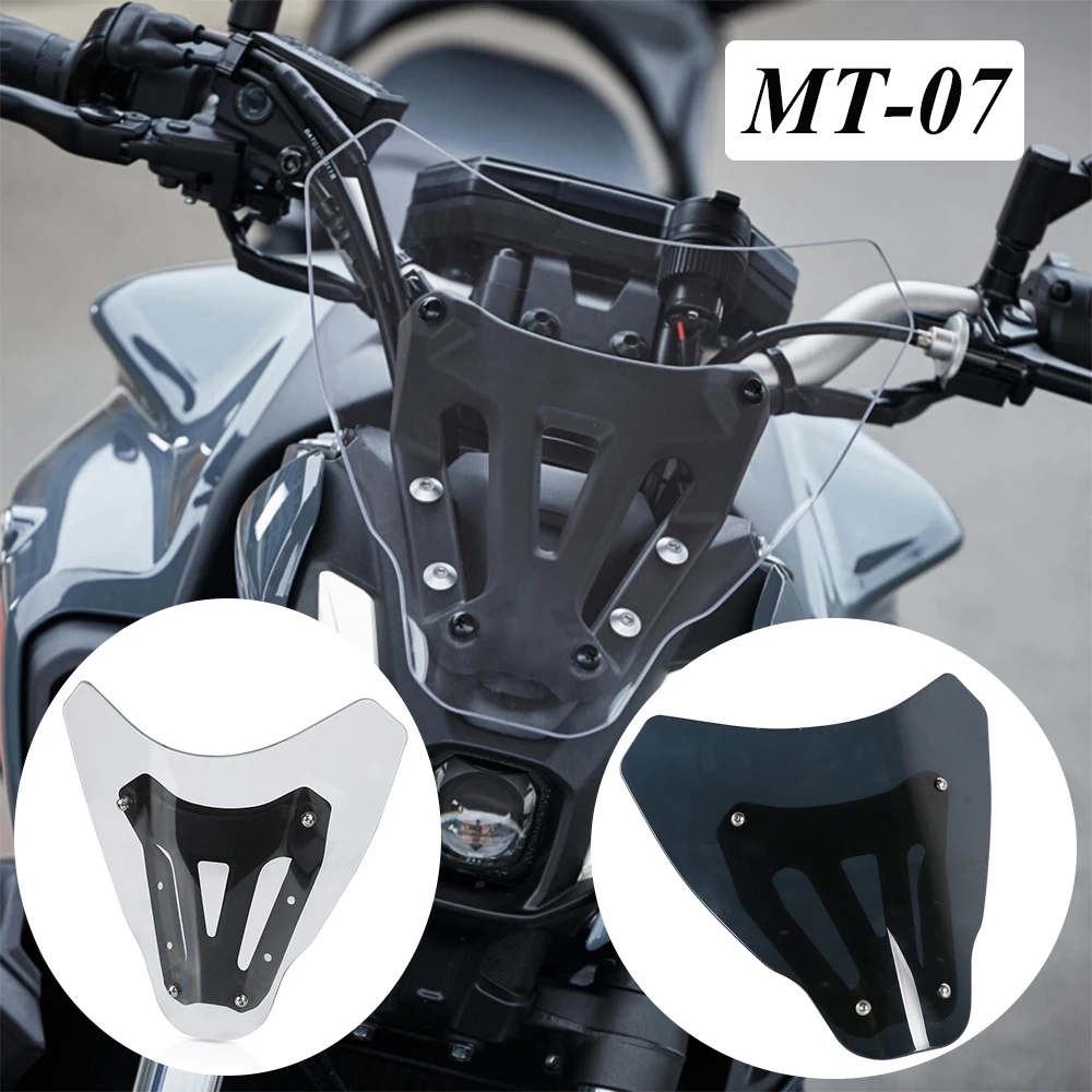 

For YAMAHA MT07 MT 07 MT-07 2021-2023 2024 Motorcycle Accessories Front Windscreen Windshield With Bracket Wind Screen Deflector