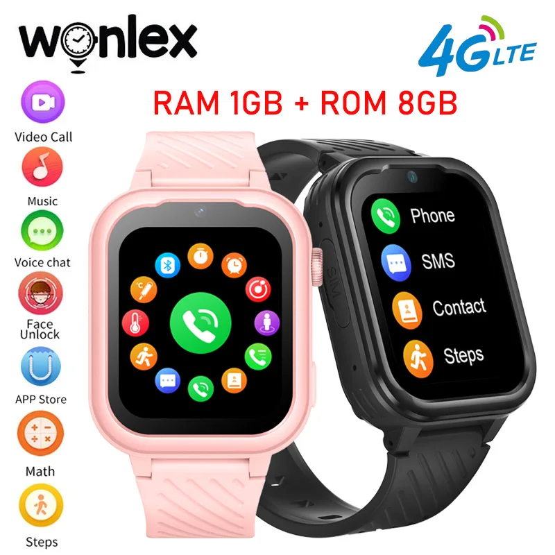 Wonlex 4G Children Smart Watch GPS WiFi Video Call SOS KT15pro Phone Watch Camera Monitor Tracker Location Kids Smart Watch