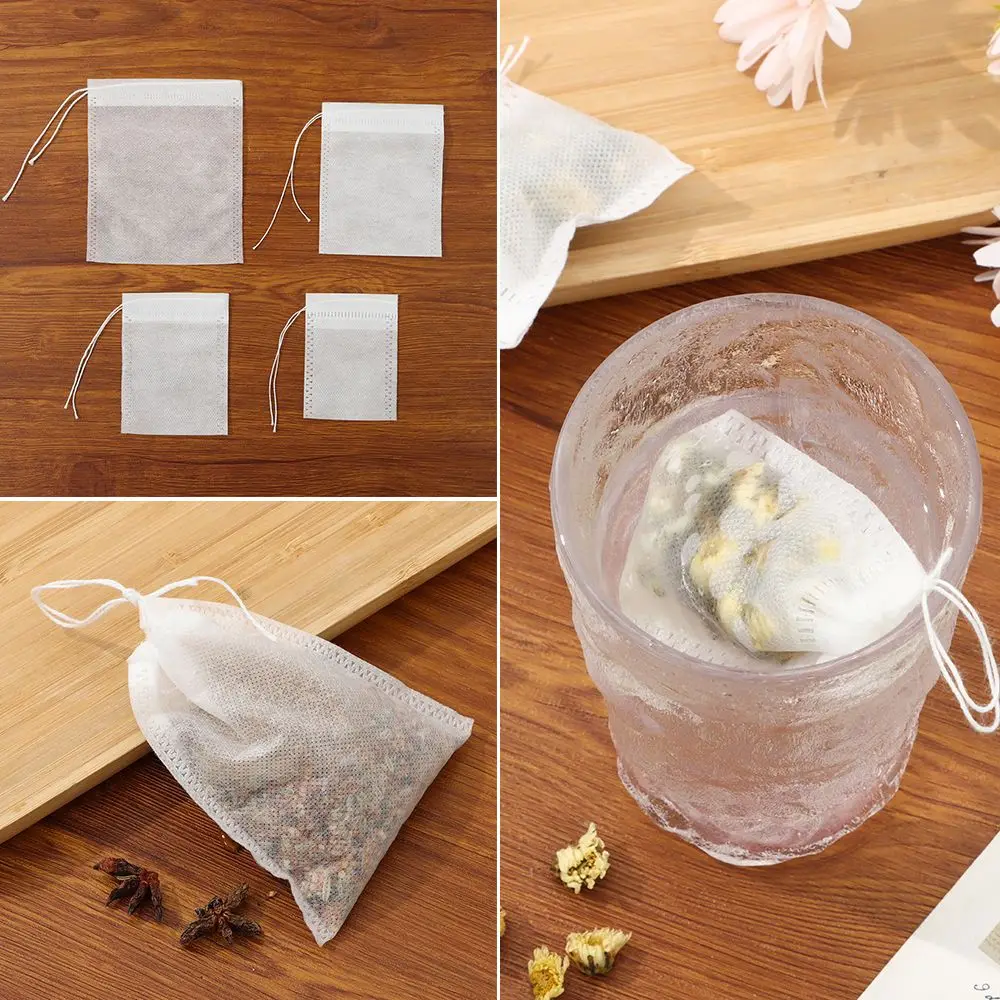 100er Pack Einweg-Teebeutel Filter beutel Teebeutel Filterpapier Vlies Kaffee Medizin Pulver Filter beutel