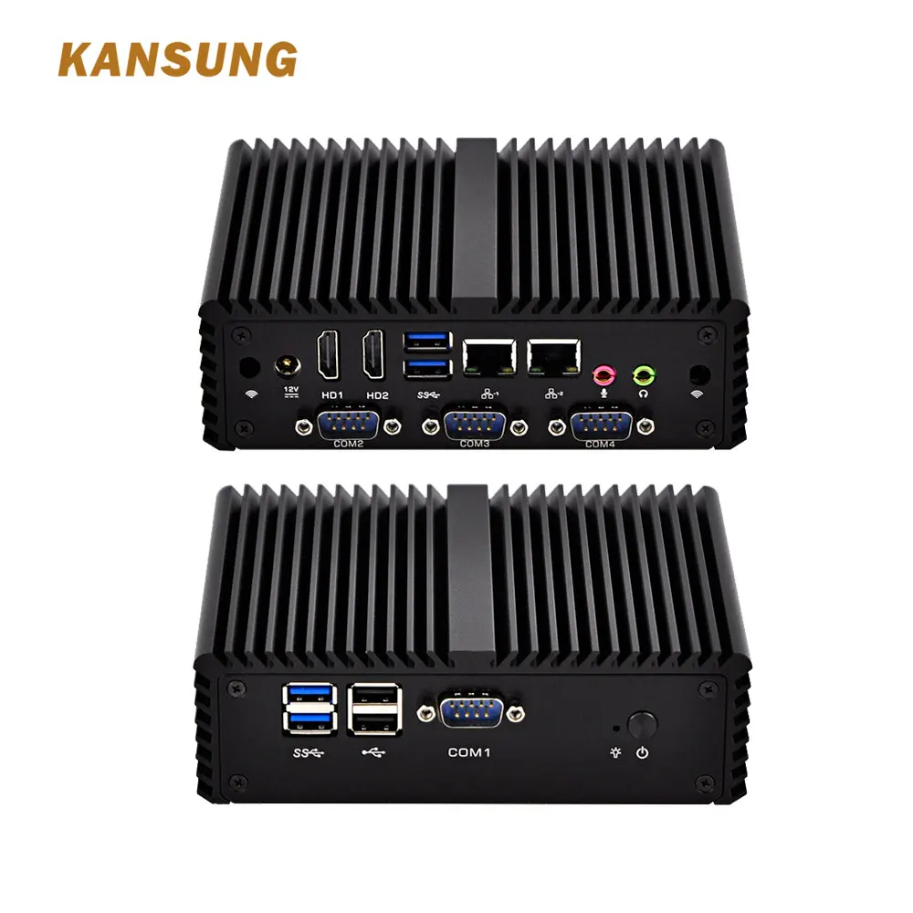 KANSUNG Fanless Design with 2 LAN 4 RS-232 5005U Dual Core Processor I3 HD Graphics Micro Computer DDR3 Socket Mini PC