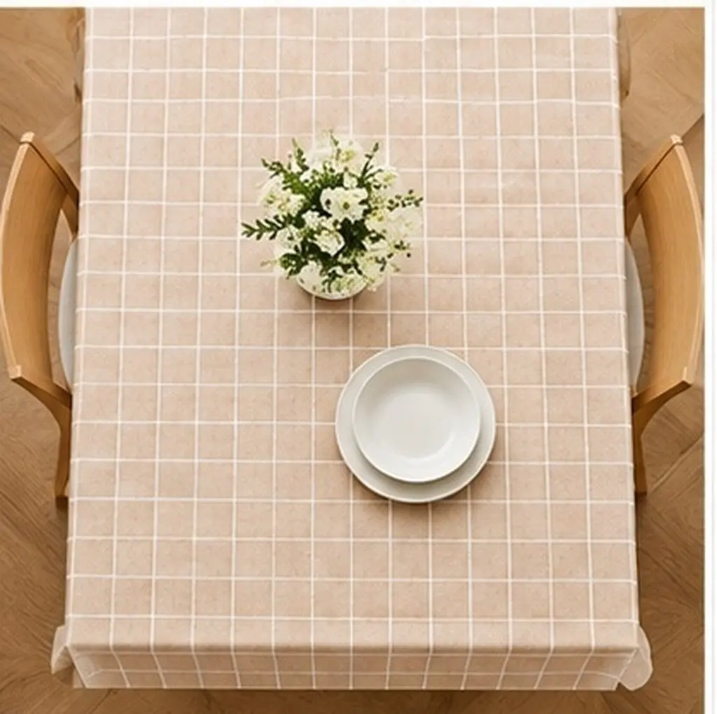 Plaid Waterproof Rectangle Tablecloth Heavy Thick Material Spill Proof Wrinkle Resistant Table Cover for Kitchen Dining Picnic