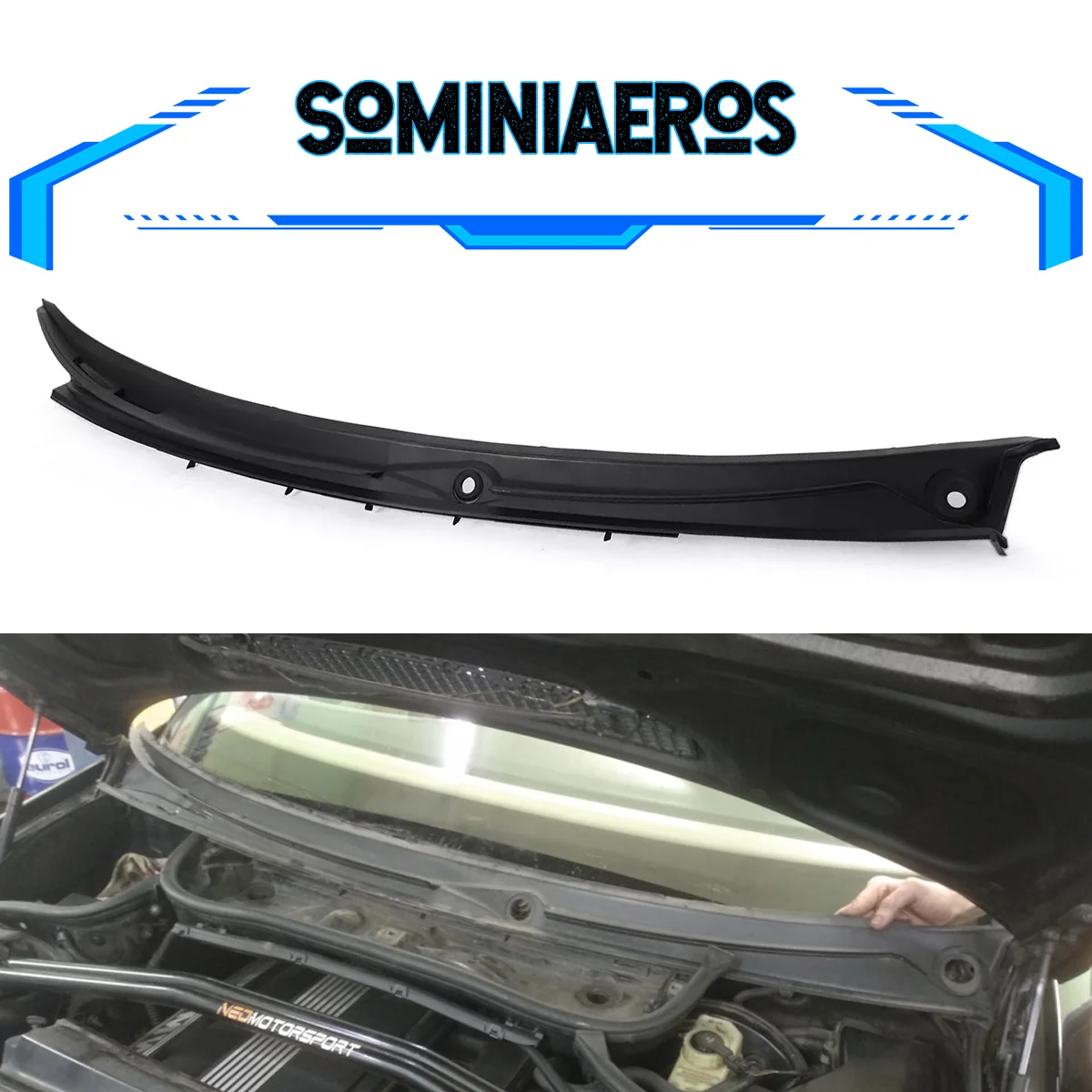 Magickit Windshield Wiper Cowl Grille Vent Scuttle Panel 51718208483,51718232894 For BMW M3 E46 325i 325Ci 330i 330Ci 1997-2006