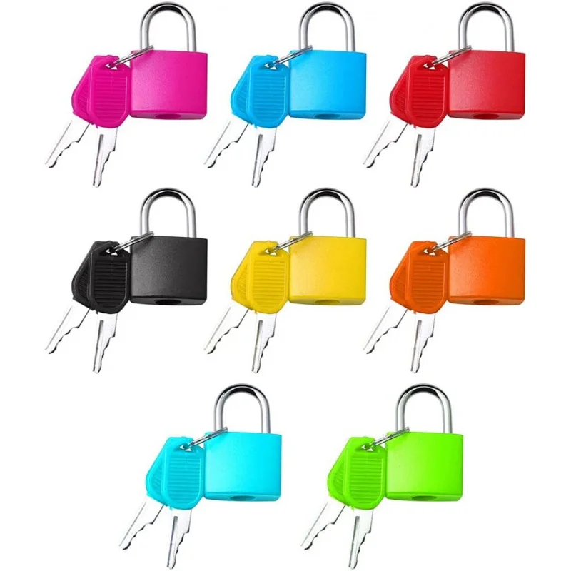 

8 шт. замки для багажа с ключами, замок для шкафчика, небольшие навесные замки для багажа, замки для чемодана, металлический замок с ключом, школьный тренажерный зал 8X Multicol
