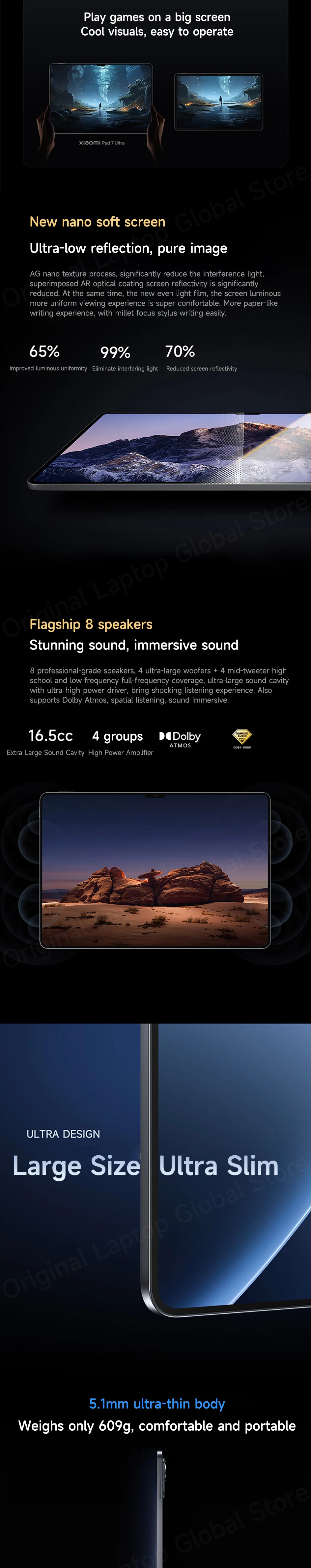 Xiaomi Pad 7 Ultra 2025 Soft Palette 14-inch 3.2K OLED Screen Xuan Yuan Rings® O1 3nm Flagship Processor Xiaomi HyperOS 2 Tablet