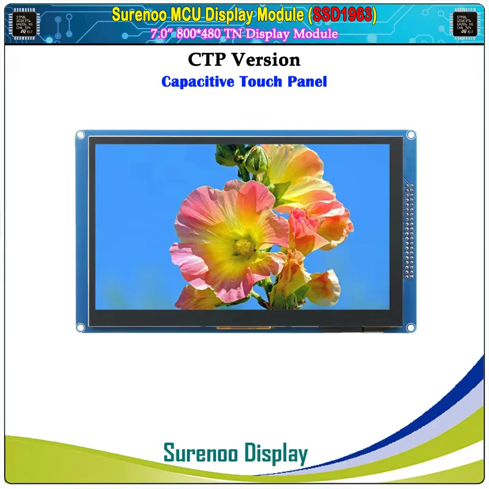 7.0" 7" inch 800*480 SSD1963 TFT Resistive Capacitive Touch LCD Module Display Screen Panel MCU Parallel for STM32 51 AVR
