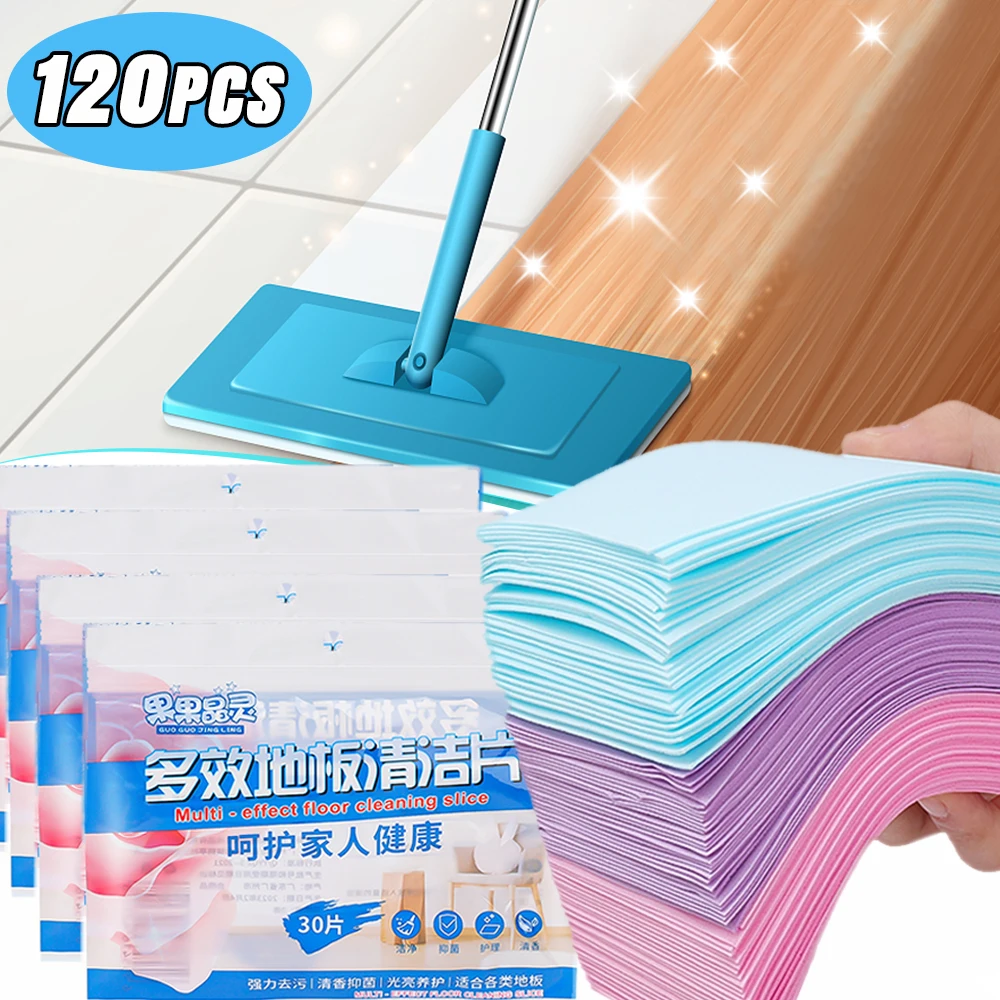 120/30Pcs Floor Tile Cleaner Tablets Strong Decontamination Mopping Floor Soap Papers For Household Bathroom Cleaning Supplies