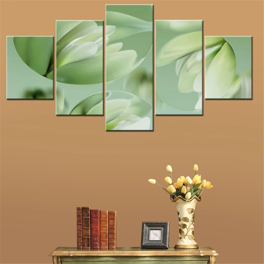 

5 Pieces Canvas Wall Arts Poster Painting Abstract Water Lilies Abstract Art Wallpaper Home Decor Picture Printing Artwork