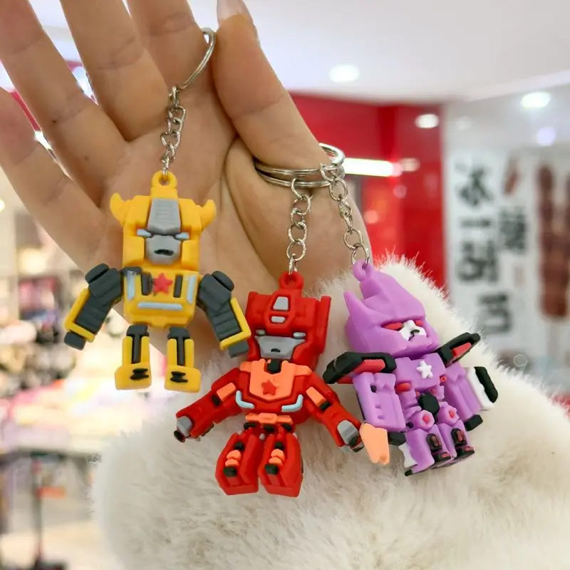 Transformers Anime Cartoon Roboter Schlüsselanhänger Auto süße Schultasche Puppe Spielzeug Schlüsselanhänger PVC Peripherie Geburtstagsgeschenk Halloween – Detail 13