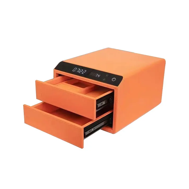 

Storage Smart SafeJewelry Anti-theft Warning Fingerprint Password Box For Exhibition Hall Bedroom Leather Artificial Paste