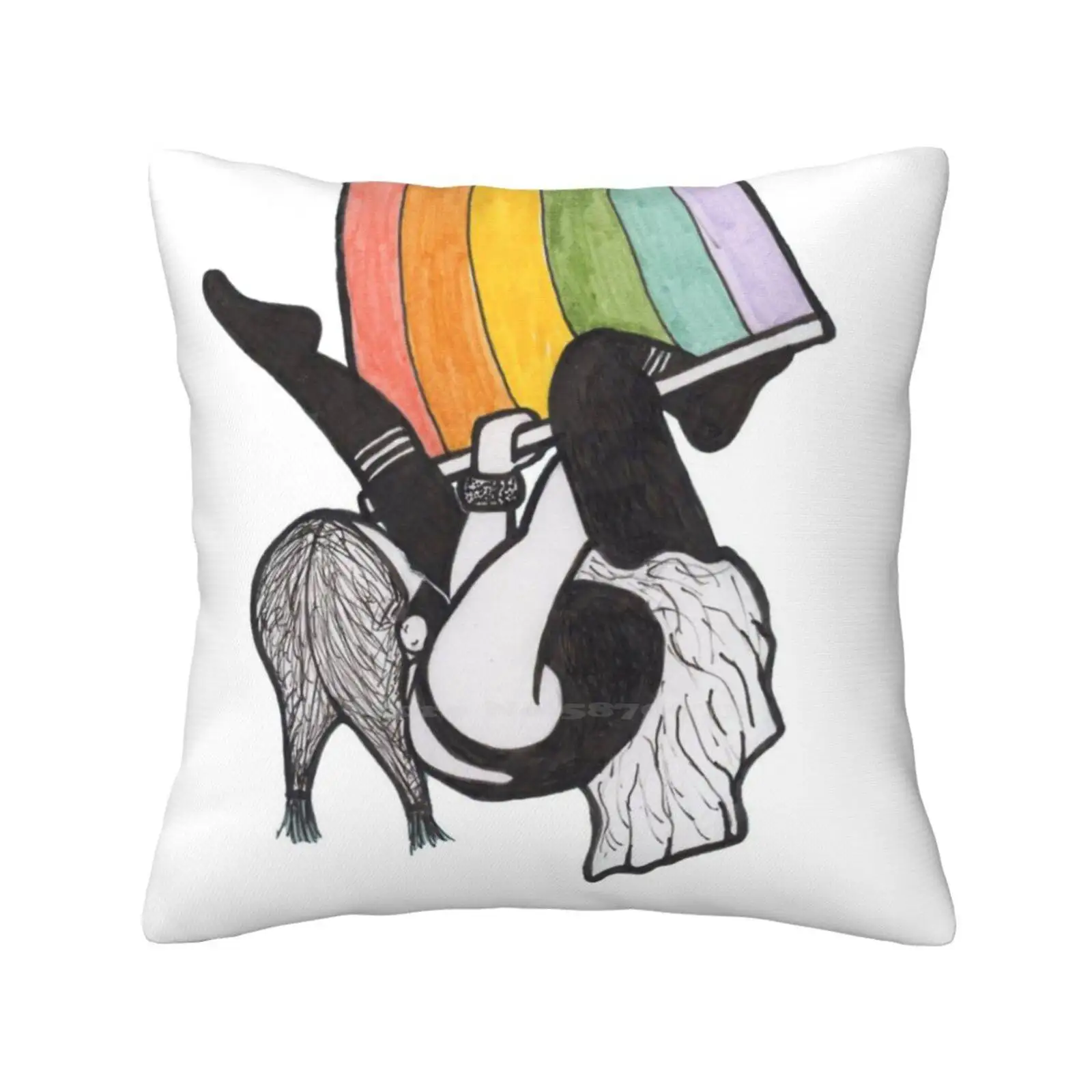 Hang On ( White ) Fashion Sofa Throw Pillow Cover Pillowcase Flying Trapeze Flyer Aerial Circus Rainbow Markers