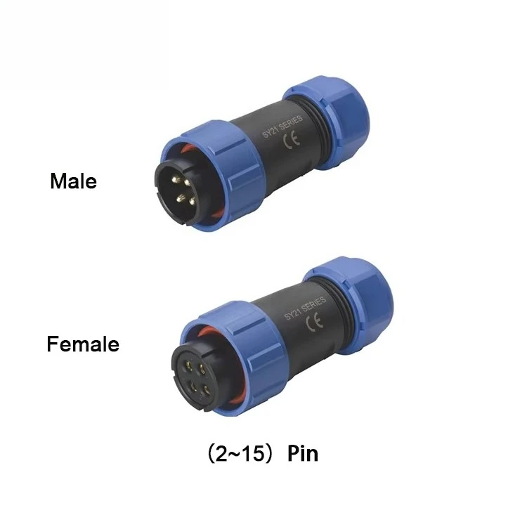 Industrial Connector 15m M21 4/5/7/9/12 Pin Waterproof Cable Plug Male IP68/IP67 Connector