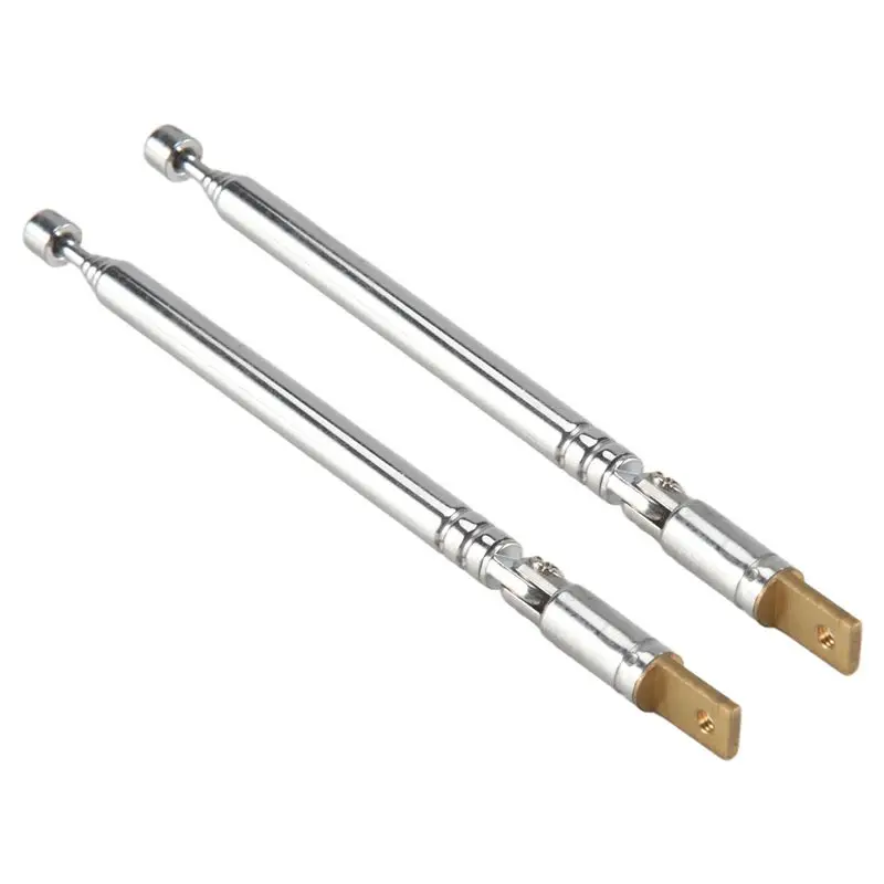 

ABKQ-2PCS Replacement 25.4Cm 10Inch 5 Sections Telescopic Antenna Aerial For Radio TV