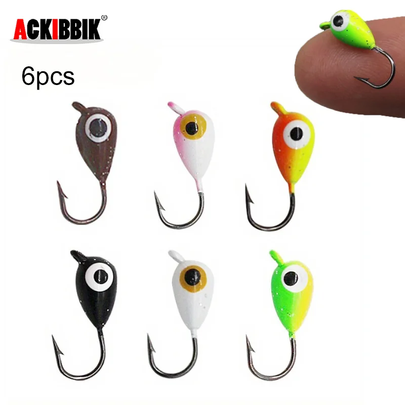 

Ackibbik 6pcs/set Ice Fishing Jigs Lure Small Ice Jigs for Winter Fishing 9g Mini Ice Fishing Lure Jigs for Crappie, Panfish