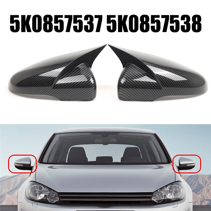 

A85E-Car Rearview Mirror Cover Trim Replacement 5K0857537 5K0857538 For VW Golf MK6 2009-2013 Accessories