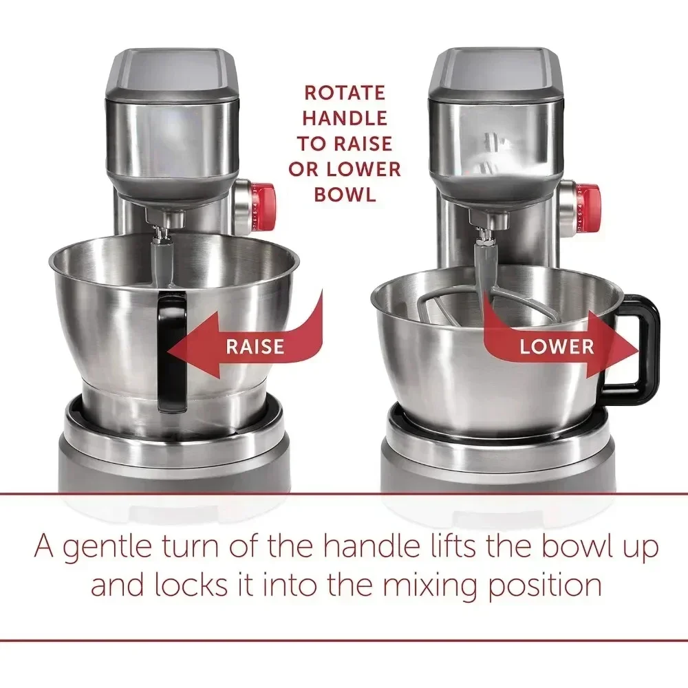High-Performance Stand Mixer, 7 qrt, with Flat Beater, Dough Hook and Whisk, Brushed Stainless Steel (WGSM100S)