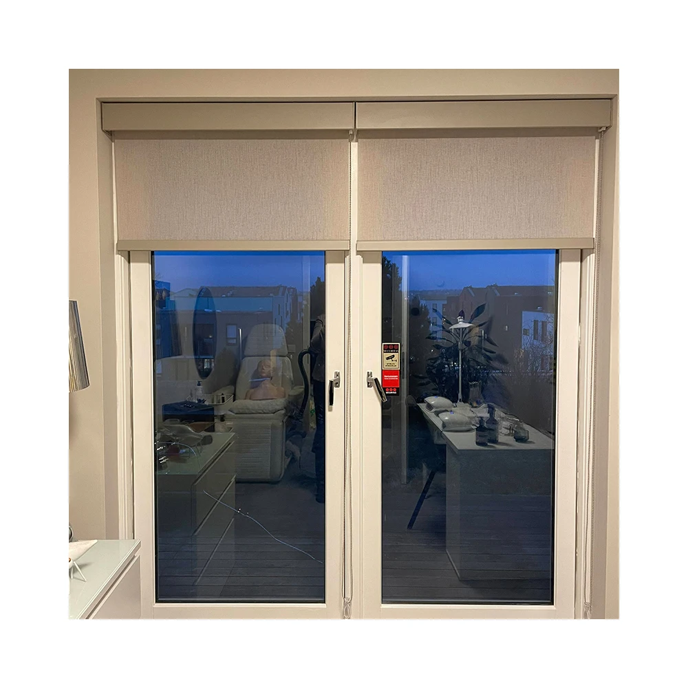 

UV Protection Cordless Roller Shades Blackout Blinds in Black for Windows Room Darkening Fabric Rolled-Up Shades Spring System