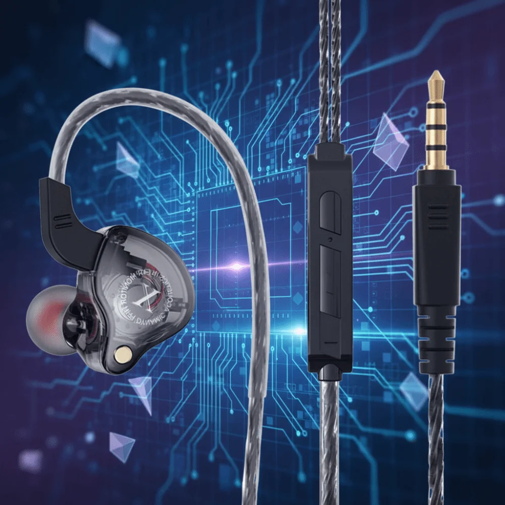 Music Earphones 3.5mm Wired Earphone in-Ear with Mic Wired Headset Deep Bass Round Head Earpiece Headset Listen To Music