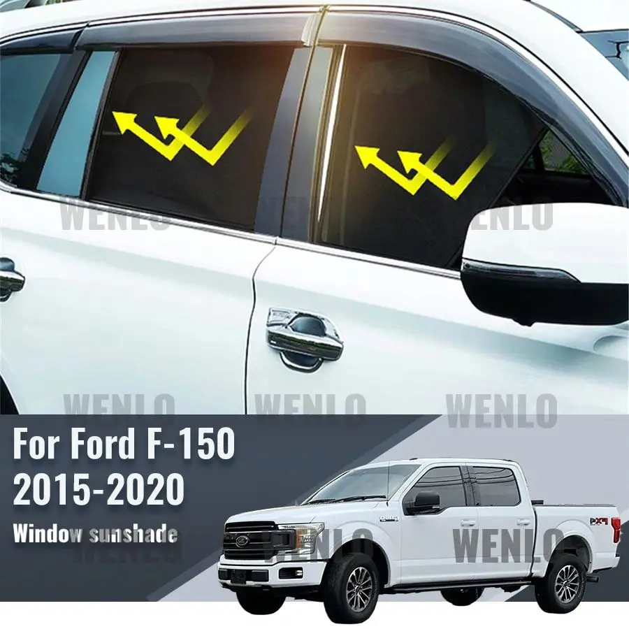 

For Ford F150 2015-2020 F-150 Side Window Sun Shade Visor Magnetic Car Sunshade Front Rear Windshield Frame Curtains Shield