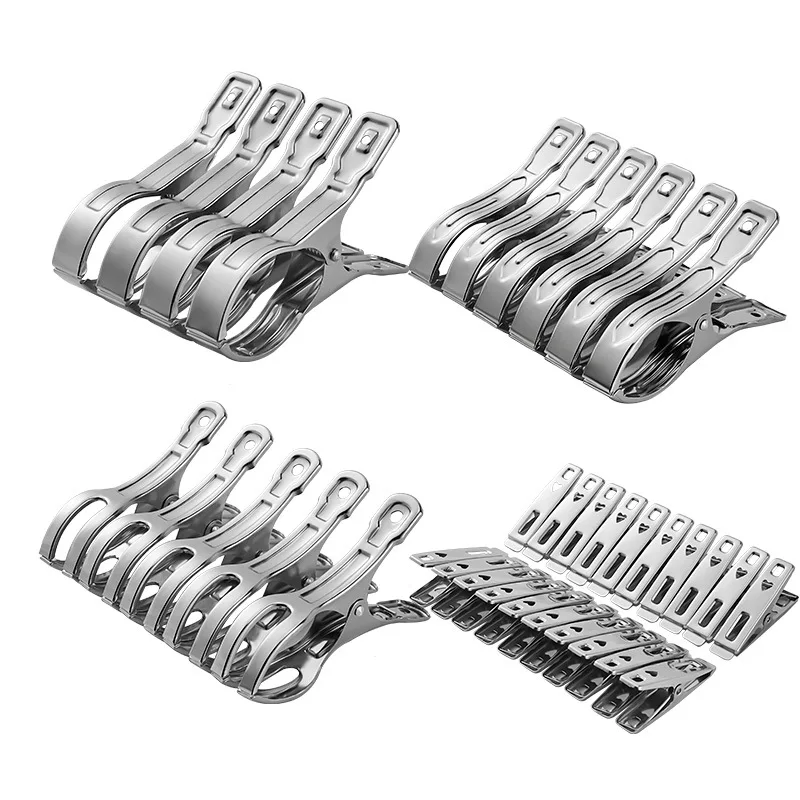 Stainless Steel Clothes Pegs Heart Shape Metal Laundry Clothes Clips Peg Multifunction Clothespins with Strong Clamp