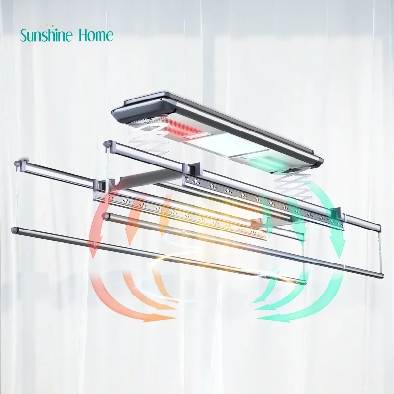 Smart Houseware Electric Automatic Tuya Ceiling Mounted Laundry Dryer Clothes Hanger Clothes Drying Rack