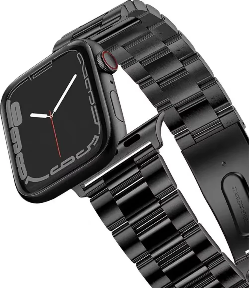 Edelstahlarmband für Apple Watch-Armbänder 44 mm 40 mm 42 mm 38 mm Zubehör Metallarmband iWatch Serie 3 4 5 6 SE 7 41 mm 45 mm