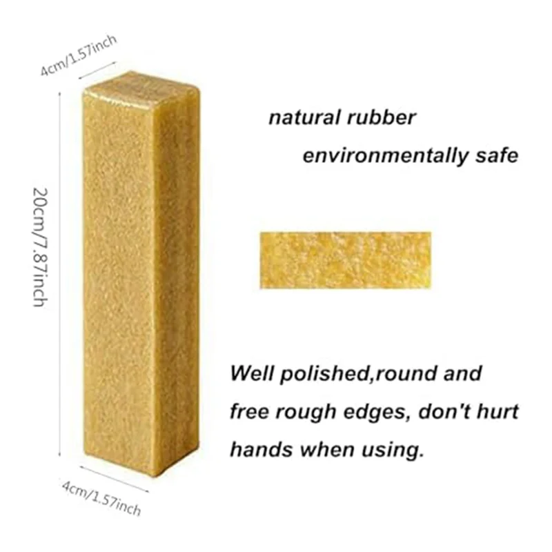 8In Long Natural Rubber Eraser Stick For Sanding Discs, Sandpaper Strips, Skateboard Grip Tape Cleaners And Woodworking, Durable